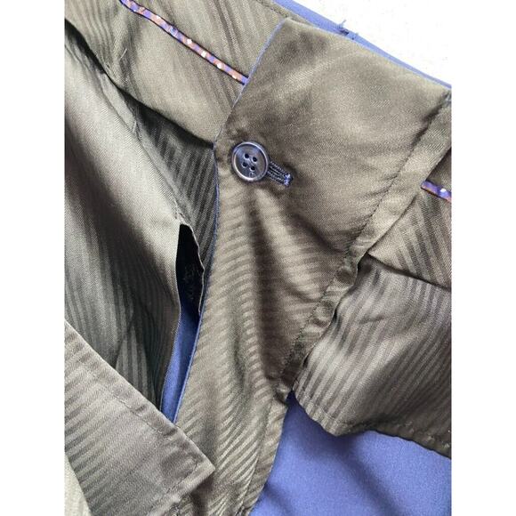 Savile Row‎ Pants Mens Sz 40W Blue Strand Straight Leg *Un-hemmed* Pockets - Picture 11 of 12